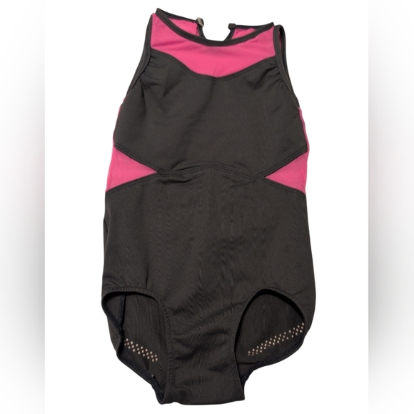 Gray and Pink Bodysuit Leotard - Picture 1 of 2